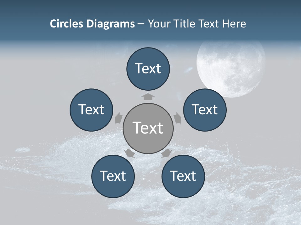 Full Moon Over The Sea PowerPoint Template