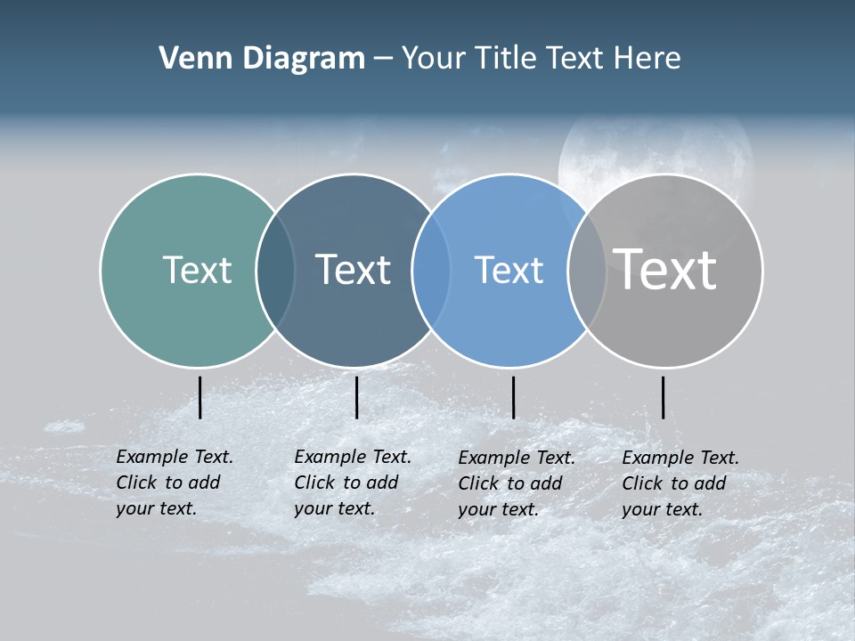 Full Moon Over The Sea PowerPoint Template