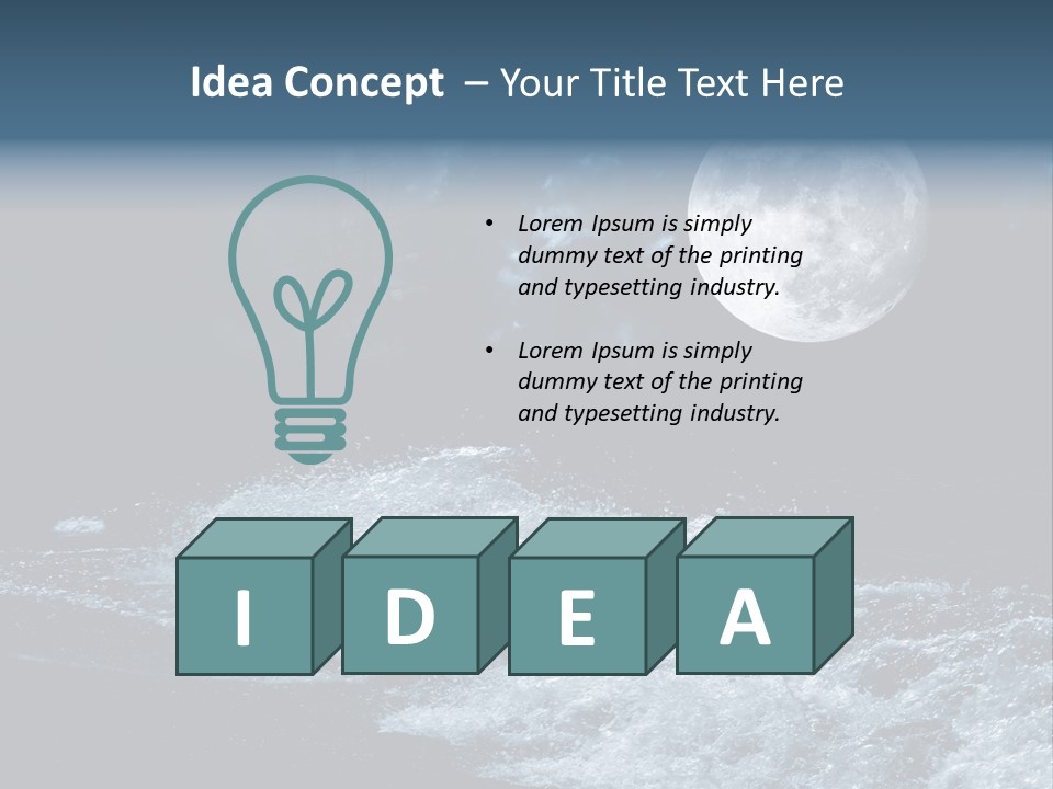 Full Moon Over The Sea PowerPoint Template