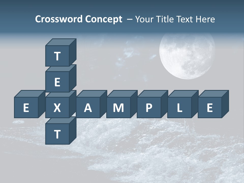 Full Moon Over The Sea PowerPoint Template