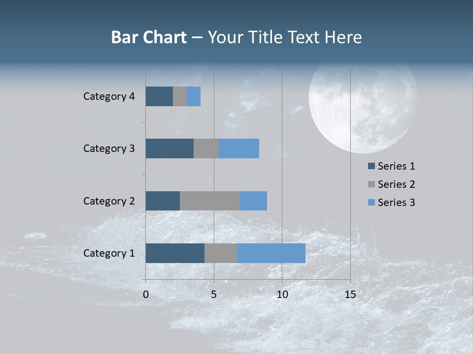 Full Moon Over The Sea PowerPoint Template