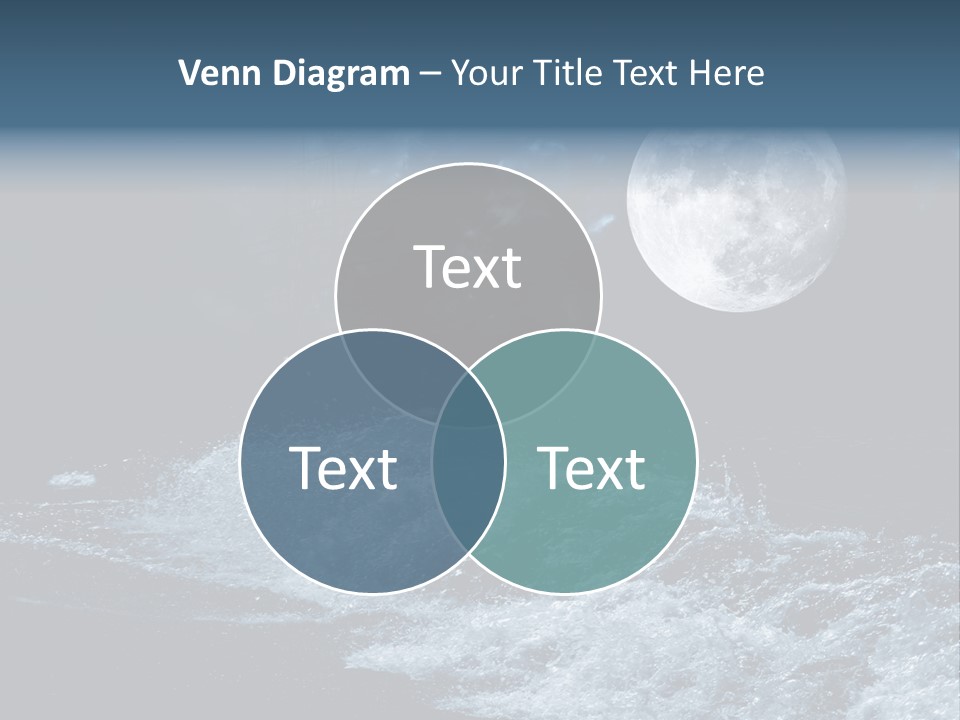 Full Moon Over The Sea PowerPoint Template