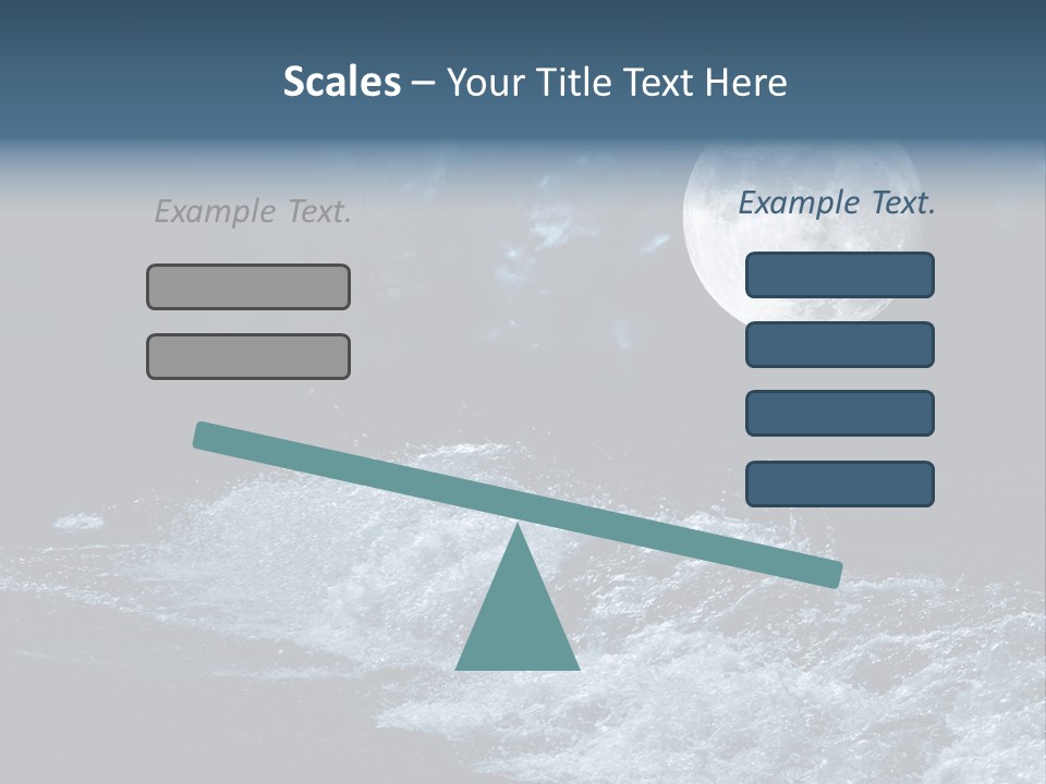 Full Moon Over The Sea PowerPoint Template