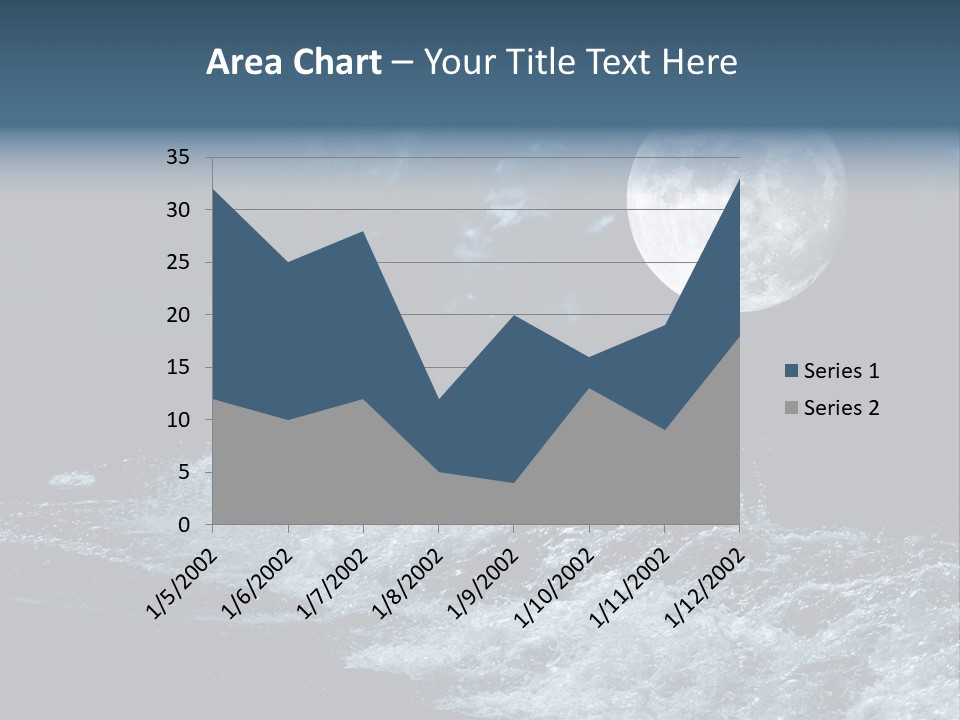 Full Moon Over The Sea PowerPoint Template