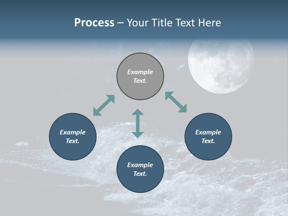 Full Moon Over The Sea PowerPoint Template