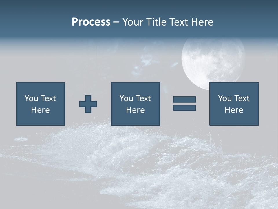 Full Moon Over The Sea PowerPoint Template