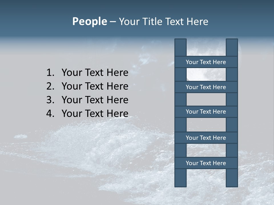 Full Moon Over The Sea PowerPoint Template