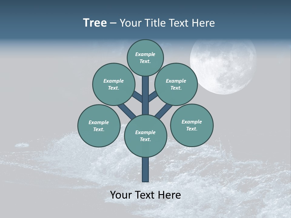 Full Moon Over The Sea PowerPoint Template