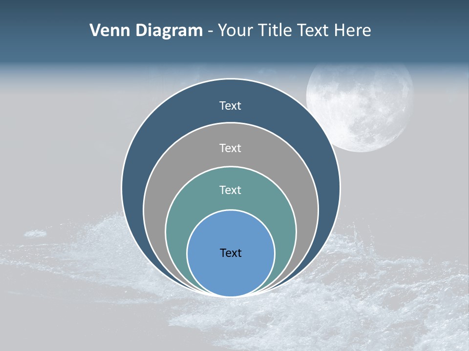 Full Moon Over The Sea PowerPoint Template