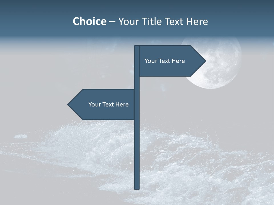 Full Moon Over The Sea PowerPoint Template