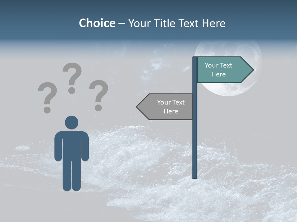 Full Moon Over The Sea PowerPoint Template