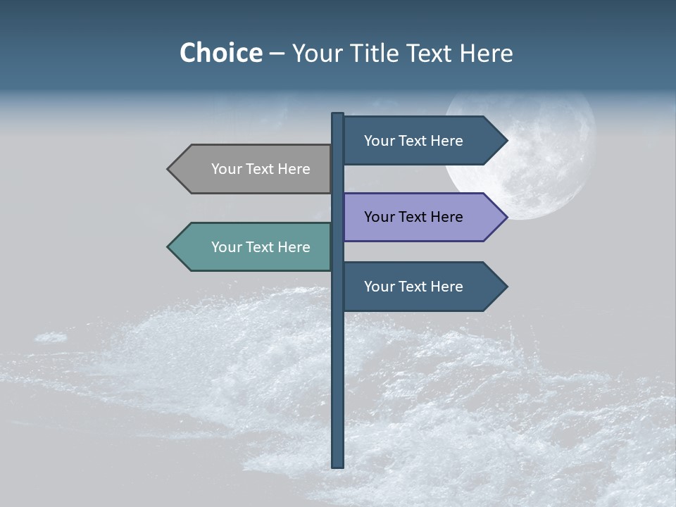 Full Moon Over The Sea PowerPoint Template