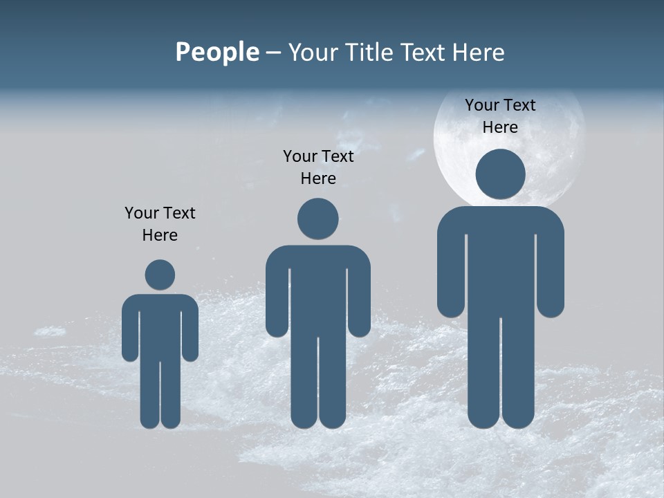 Full Moon Over The Sea PowerPoint Template