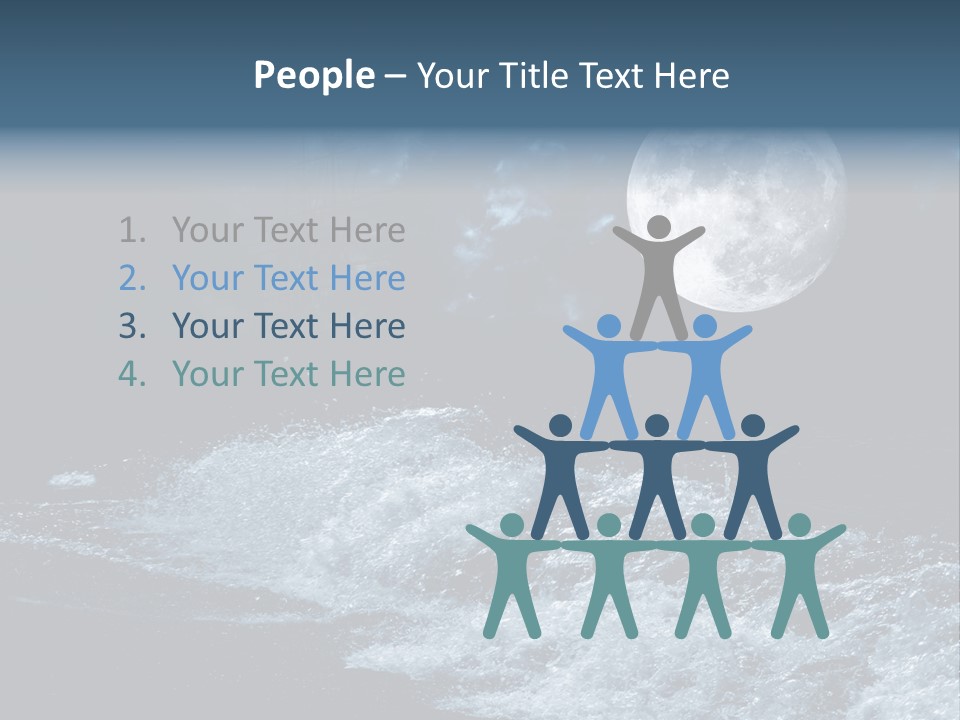 Full Moon Over The Sea PowerPoint Template