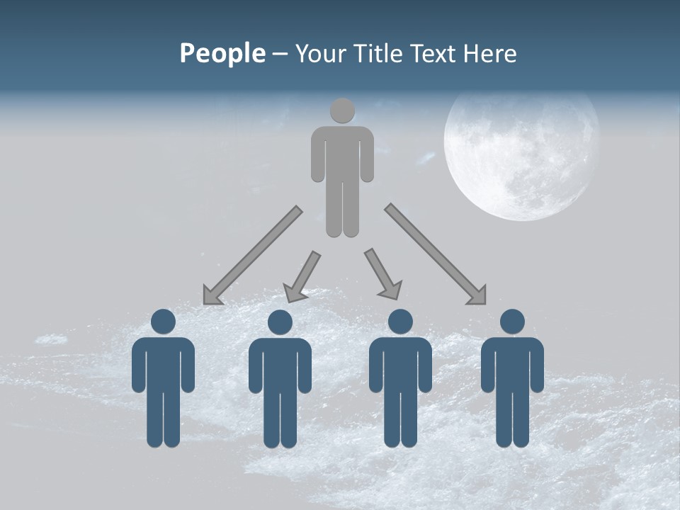 Full Moon Over The Sea PowerPoint Template