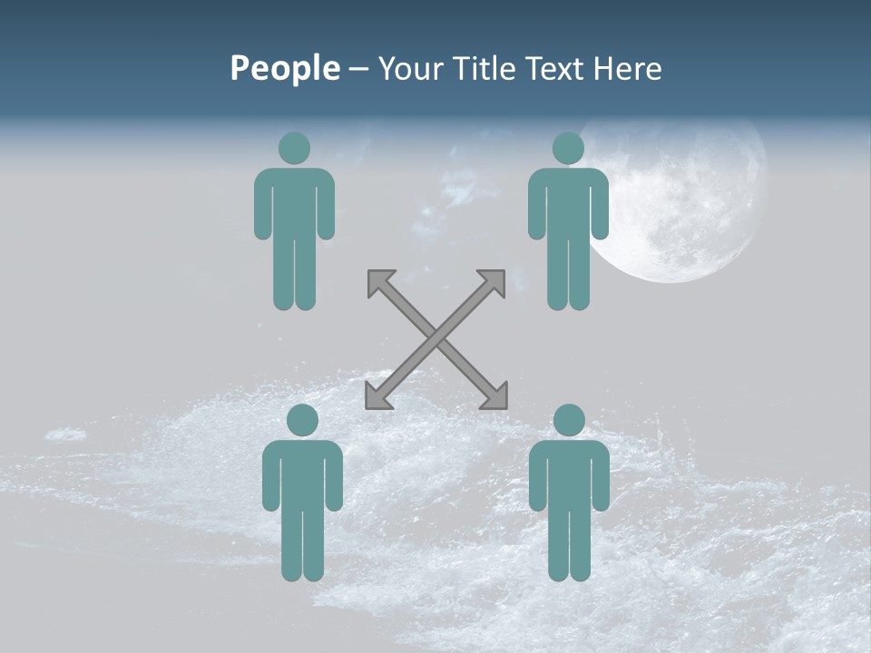 Full Moon Over The Sea PowerPoint Template