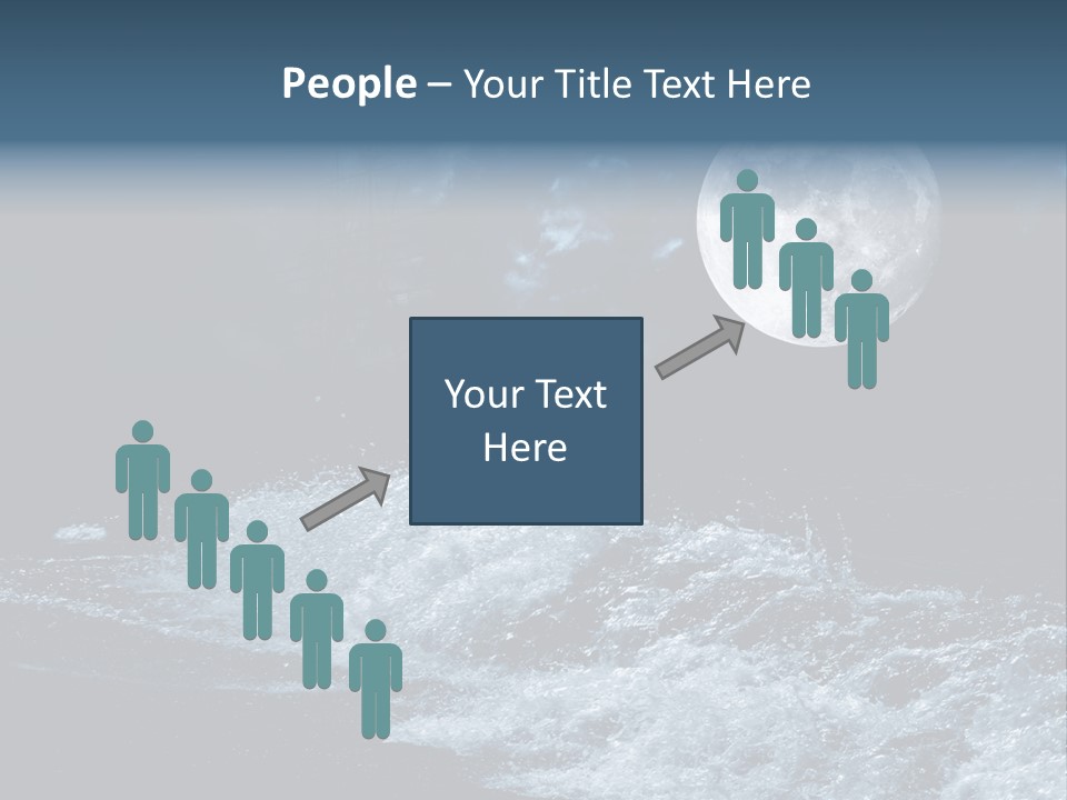 Full Moon Over The Sea PowerPoint Template