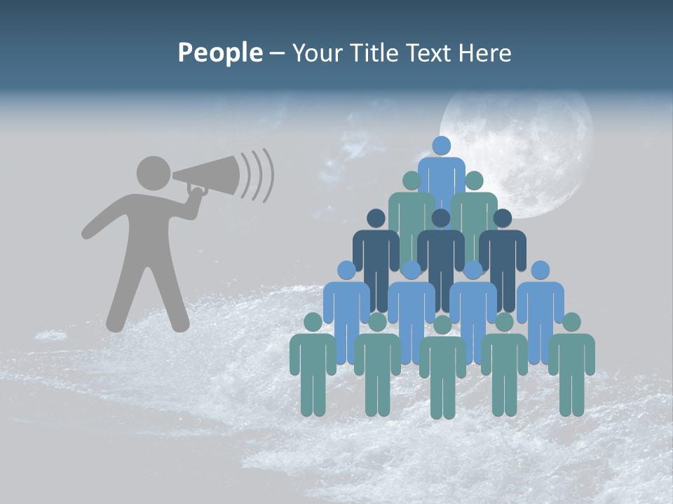 Full Moon Over The Sea PowerPoint Template