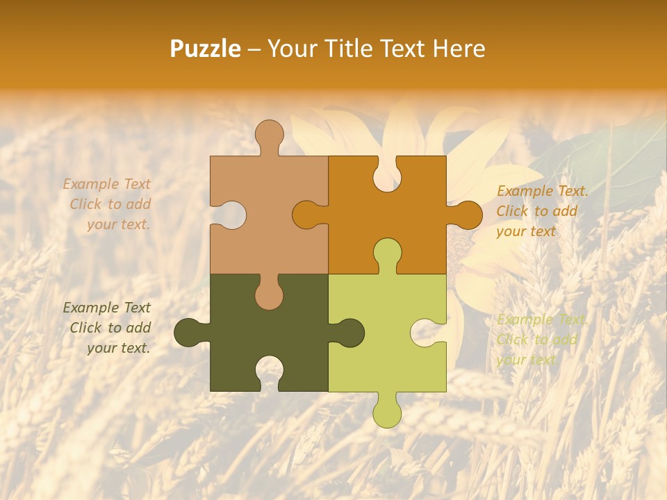 Wheat And Sunflower PowerPoint Template