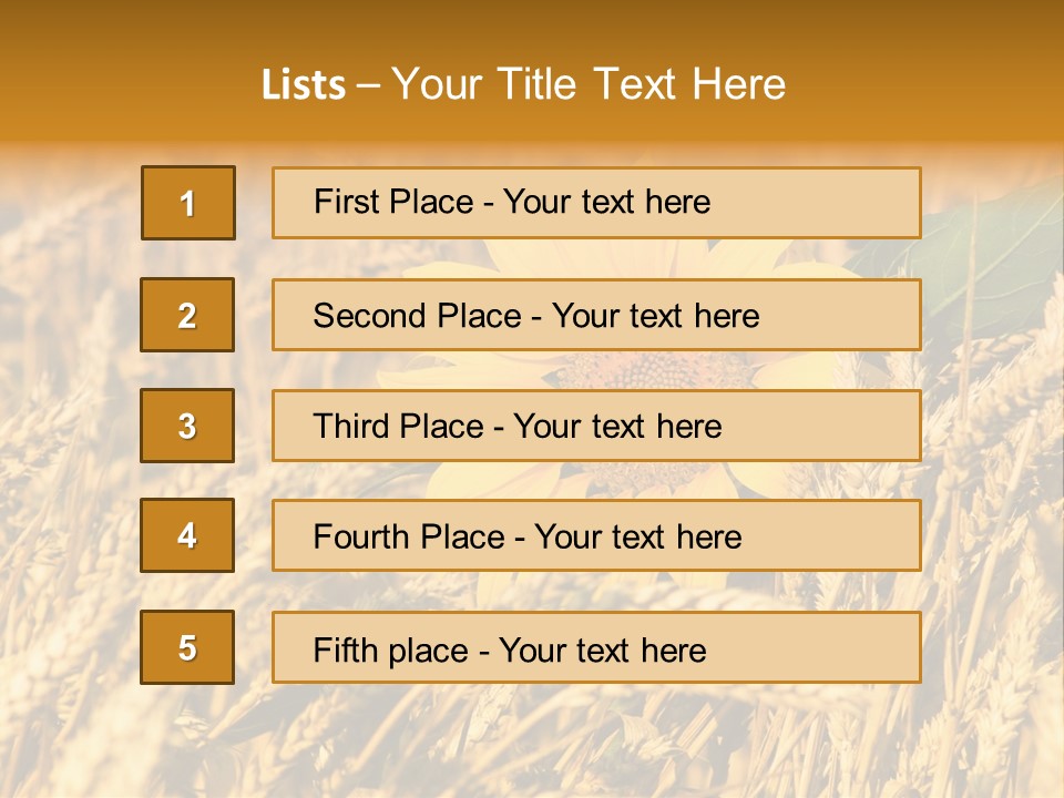 Wheat And Sunflower PowerPoint Template