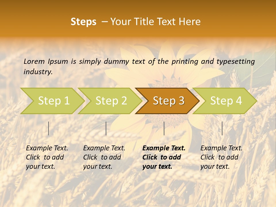 Wheat And Sunflower PowerPoint Template