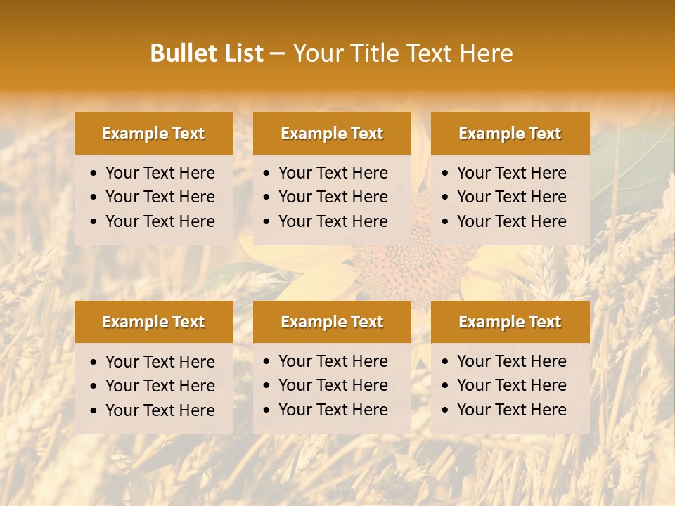 Wheat And Sunflower PowerPoint Template