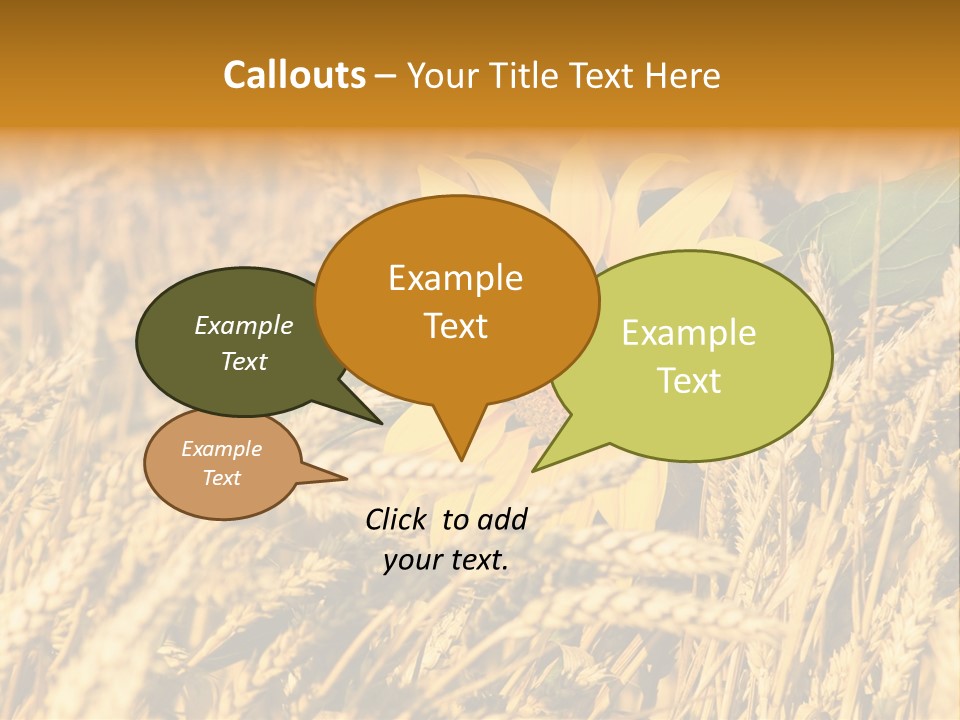 Wheat And Sunflower PowerPoint Template