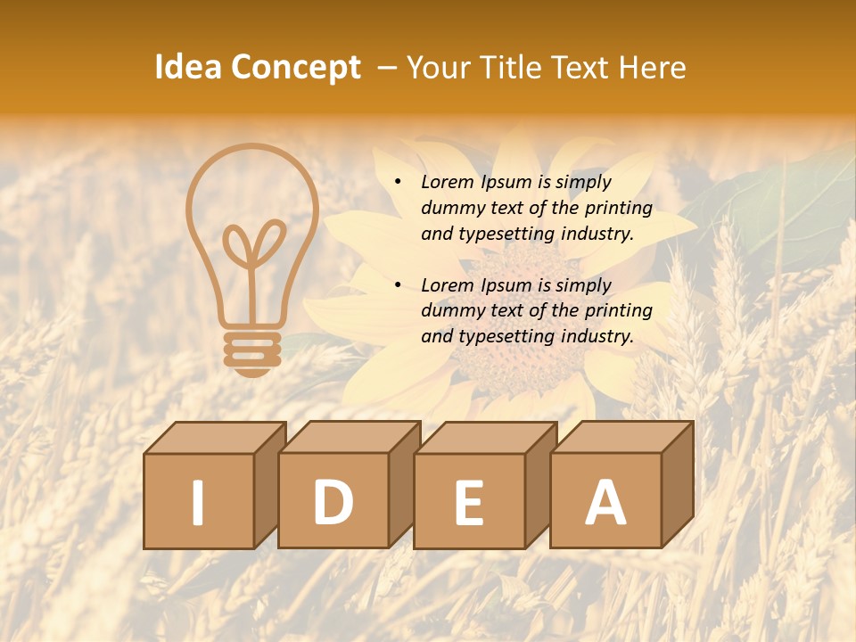 Wheat And Sunflower PowerPoint Template