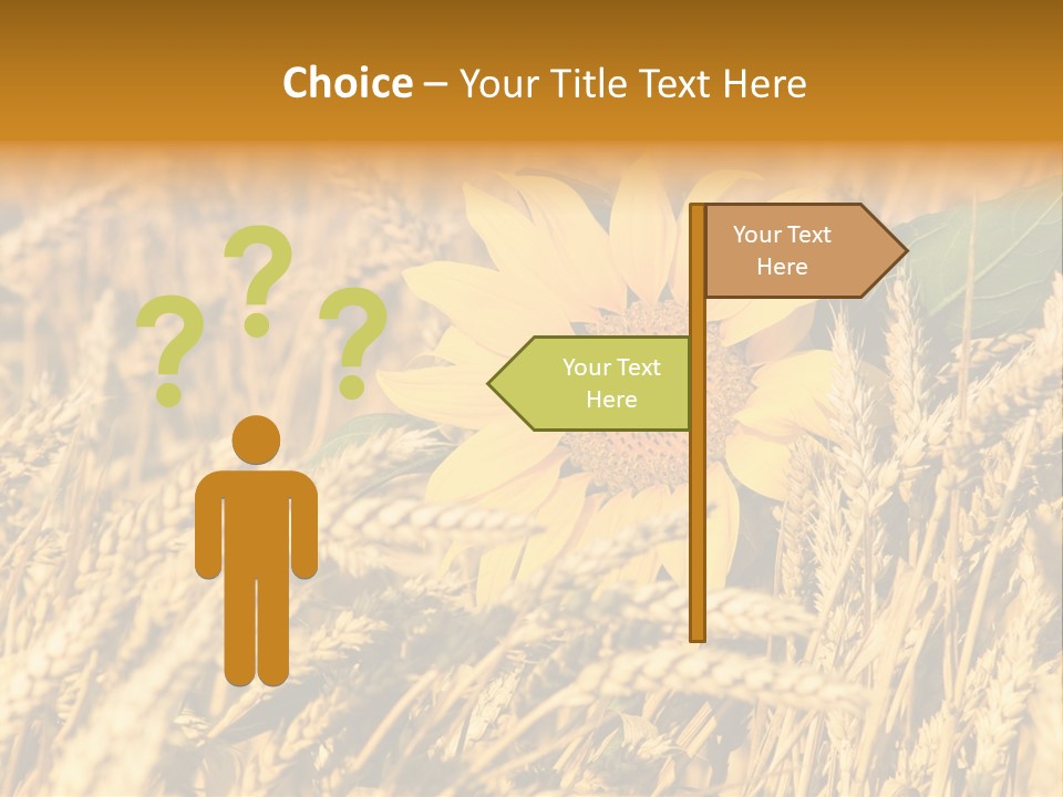 Wheat And Sunflower PowerPoint Template