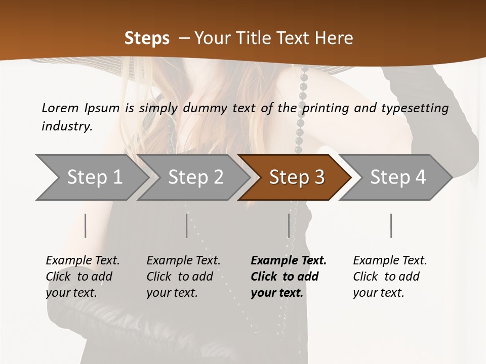 Girl In A Black Dress PowerPoint Template