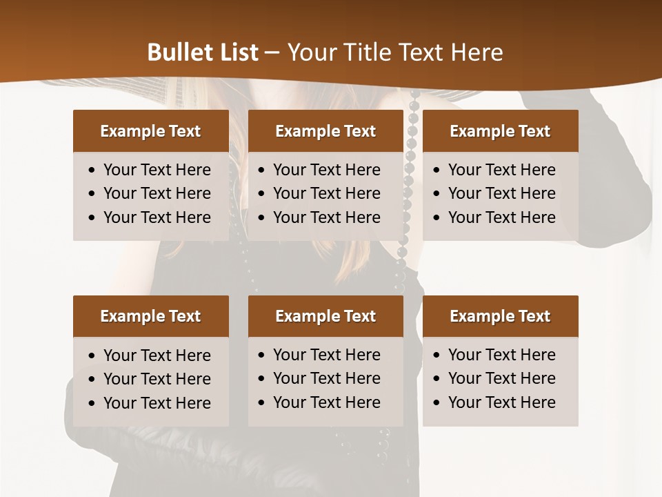 Girl In A Black Dress PowerPoint Template