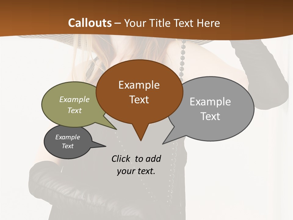 Girl In A Black Dress PowerPoint Template