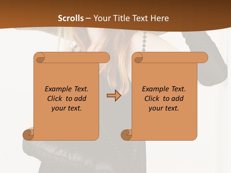 Girl In A Black Dress PowerPoint Template