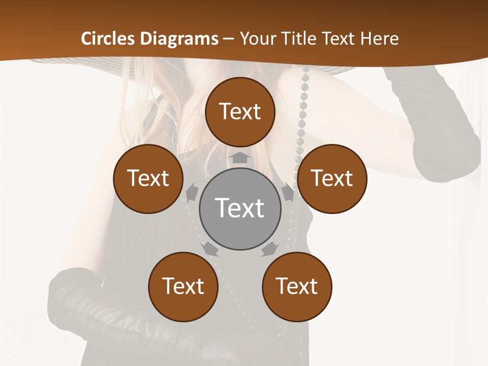 Girl In A Black Dress PowerPoint Template