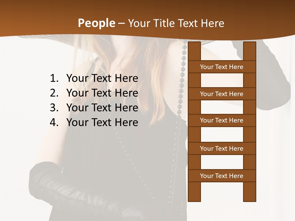 Girl In A Black Dress PowerPoint Template