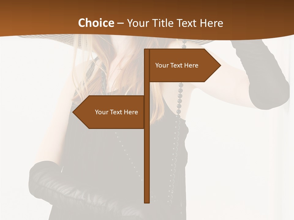 Girl In A Black Dress PowerPoint Template