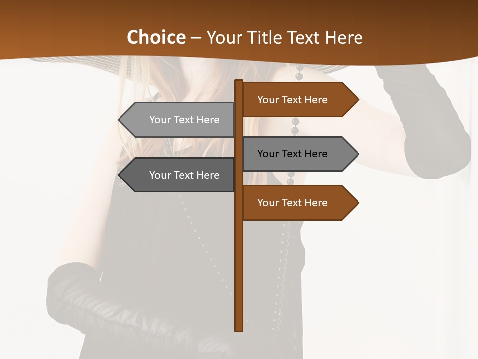 Girl In A Black Dress PowerPoint Template