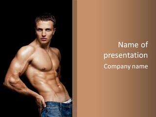 Bodybuilding Guy Power PowerPoint Template