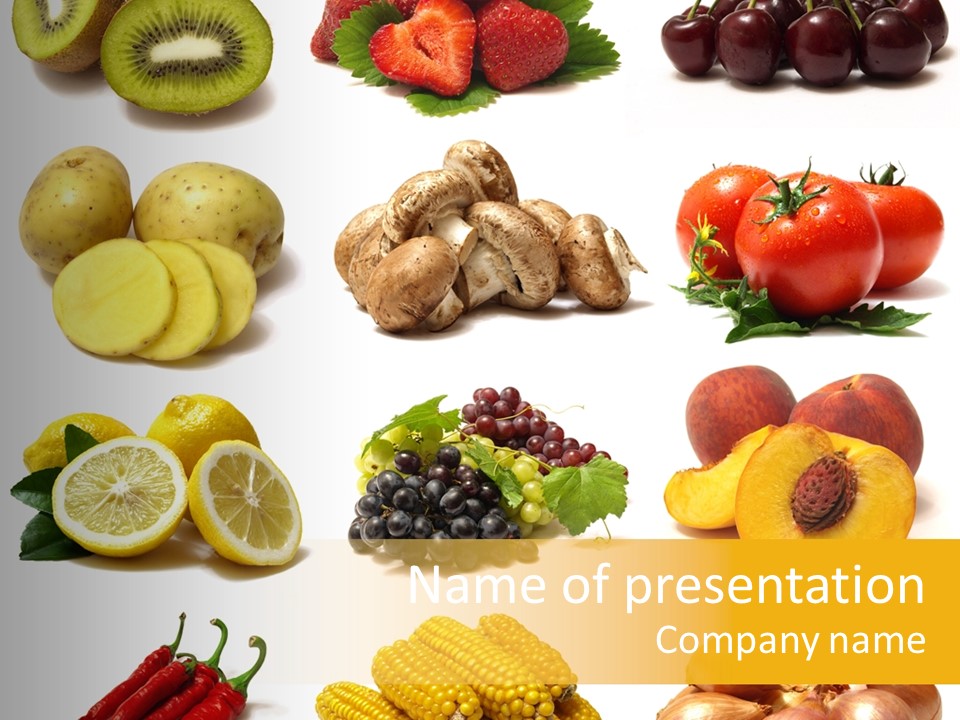 Fruits And Vegetables Page Border PowerPoint Template