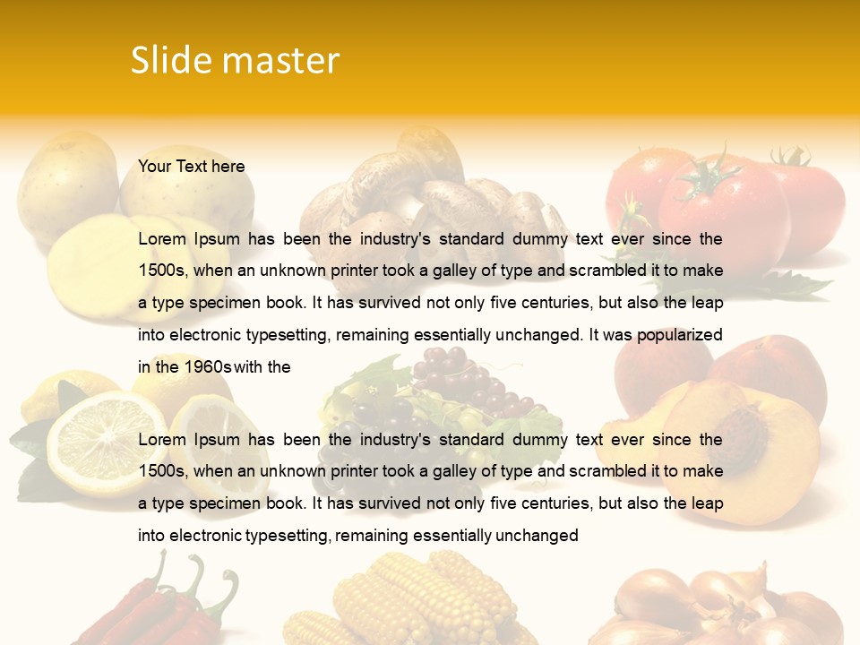 Fruits And Vegetables Page Border PowerPoint Template