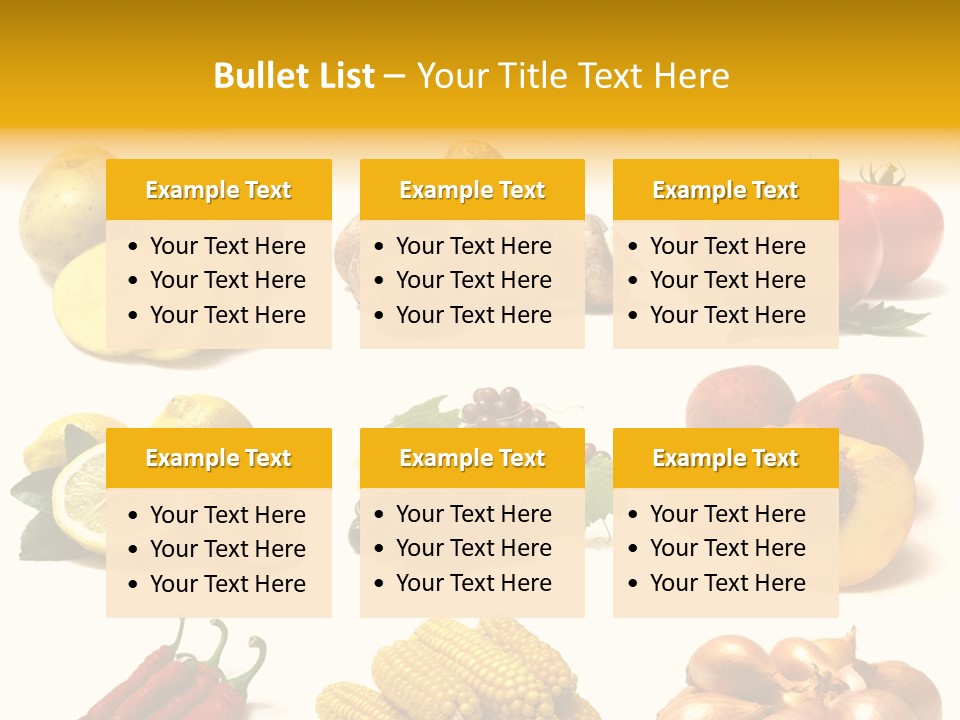 Fruits And Vegetables Page Border PowerPoint Template