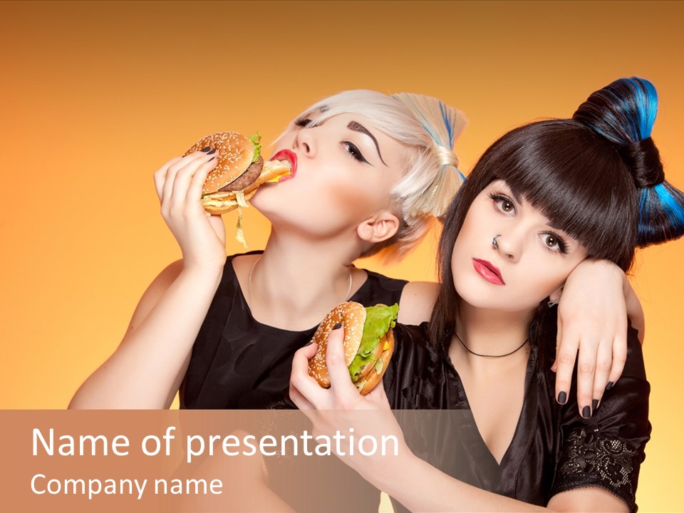 Funny Teenager Black PowerPoint Template