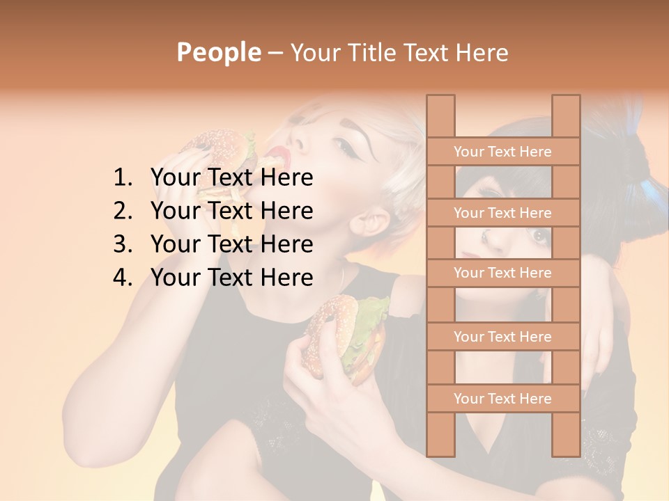 Funny Teenager Black PowerPoint Template