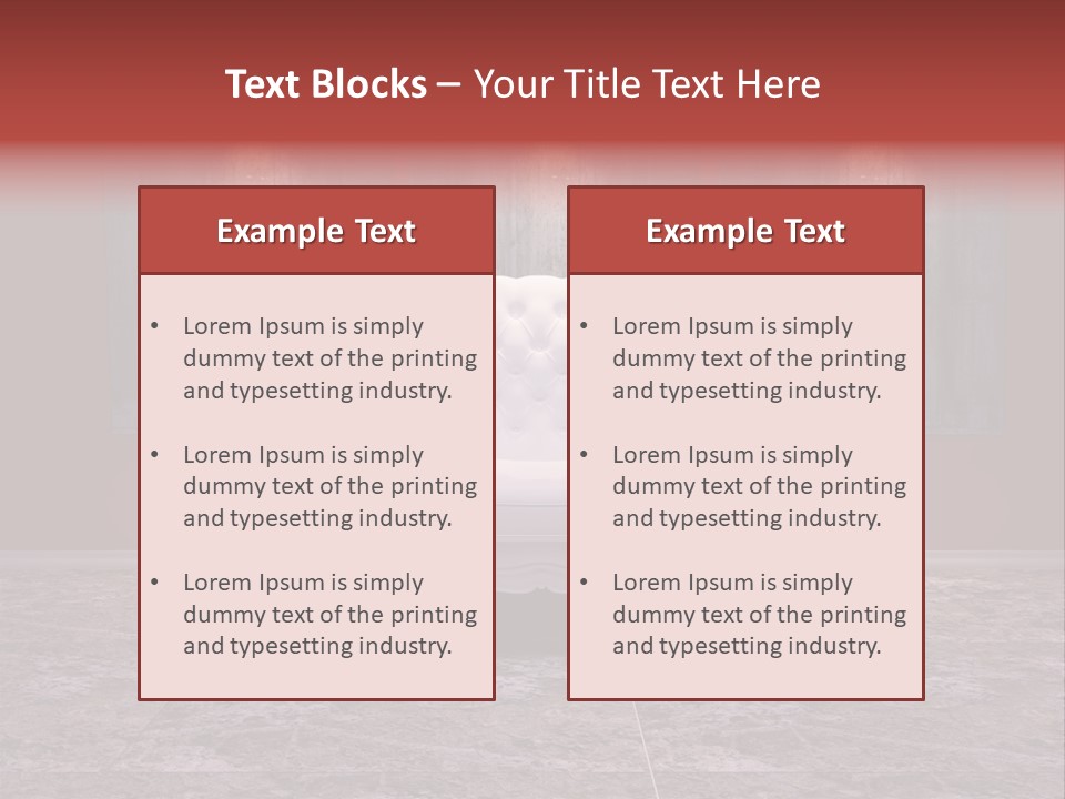 Bedroom Sofa Chairs PowerPoint Template