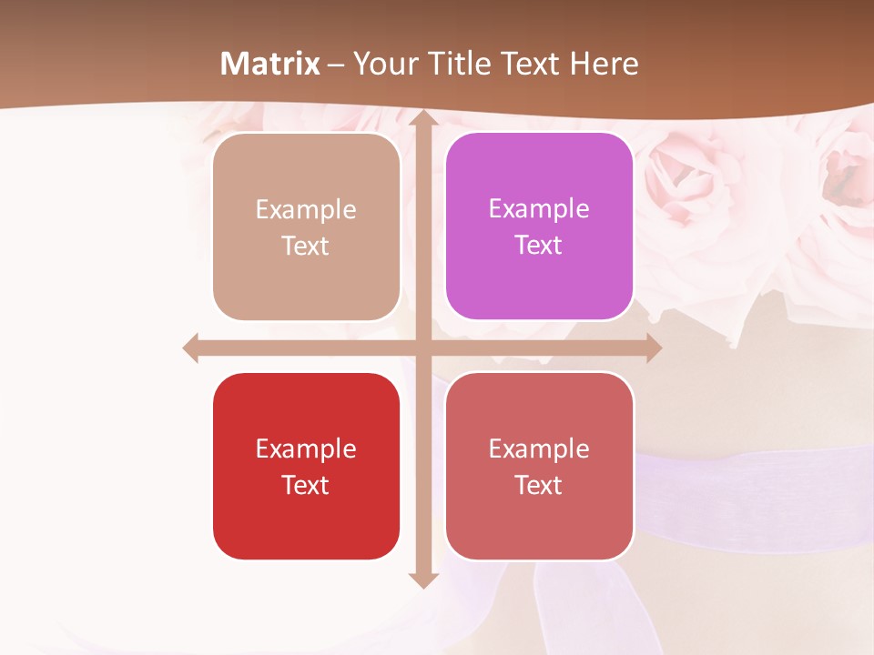 Pink Roses White Background PowerPoint Template