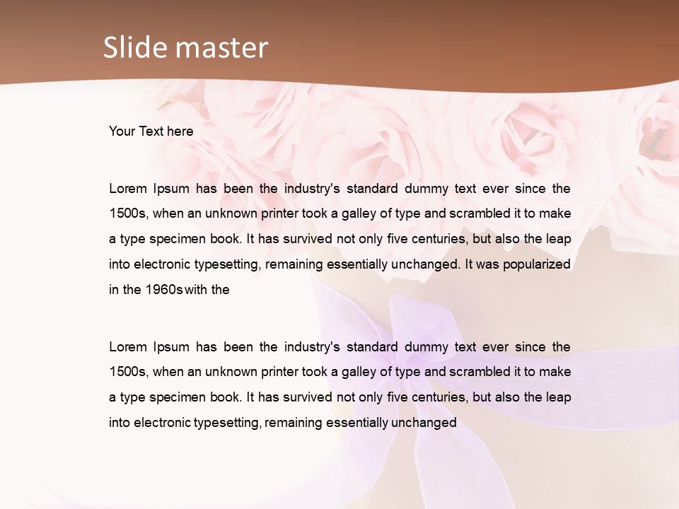 Pink Roses White Background PowerPoint Template