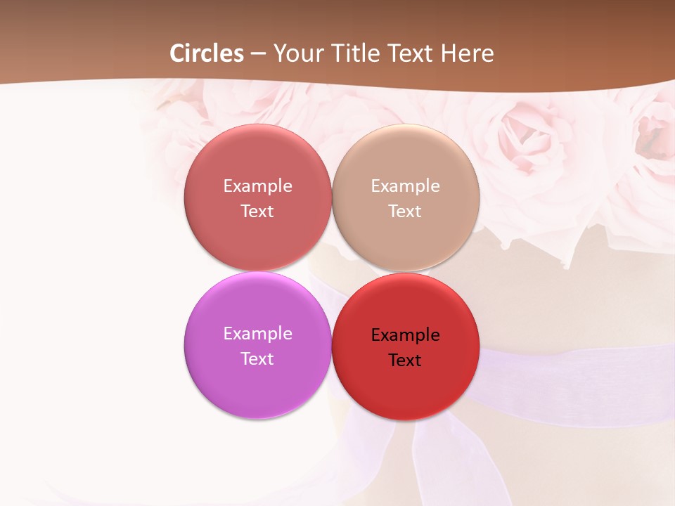 Pink Roses White Background PowerPoint Template