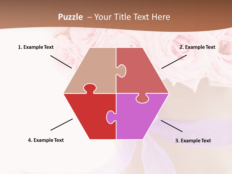 Pink Roses White Background PowerPoint Template