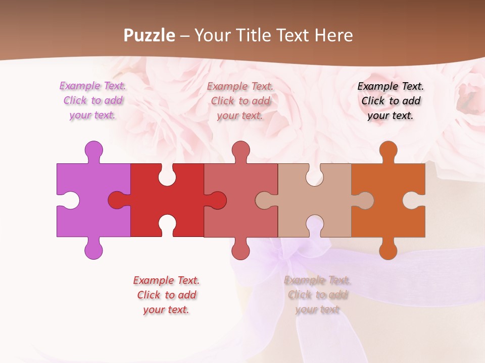 Pink Roses White Background PowerPoint Template