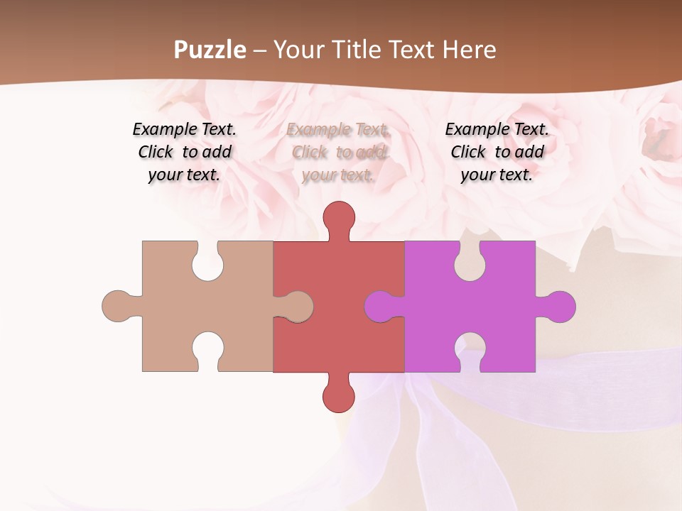 Pink Roses White Background PowerPoint Template